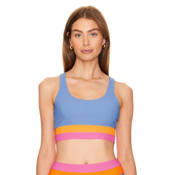 Beach Riot Mackenzie Sport Bra Swim Top in Daydreamer Colorblock Size M - Picture 1 of 13